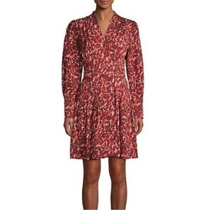 EQUIPMENT Jennese Dress Long Sleeve V Neck Wrap Pleated Size 2